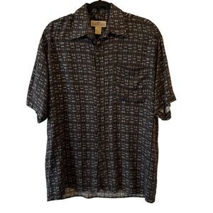 Natural Issue Short Sleeve Button Up Shirt Men's M Soft Rayon Breathable Travel